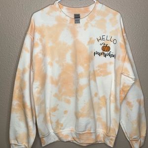 Hello Pumpkin Tie Dye Crewneck